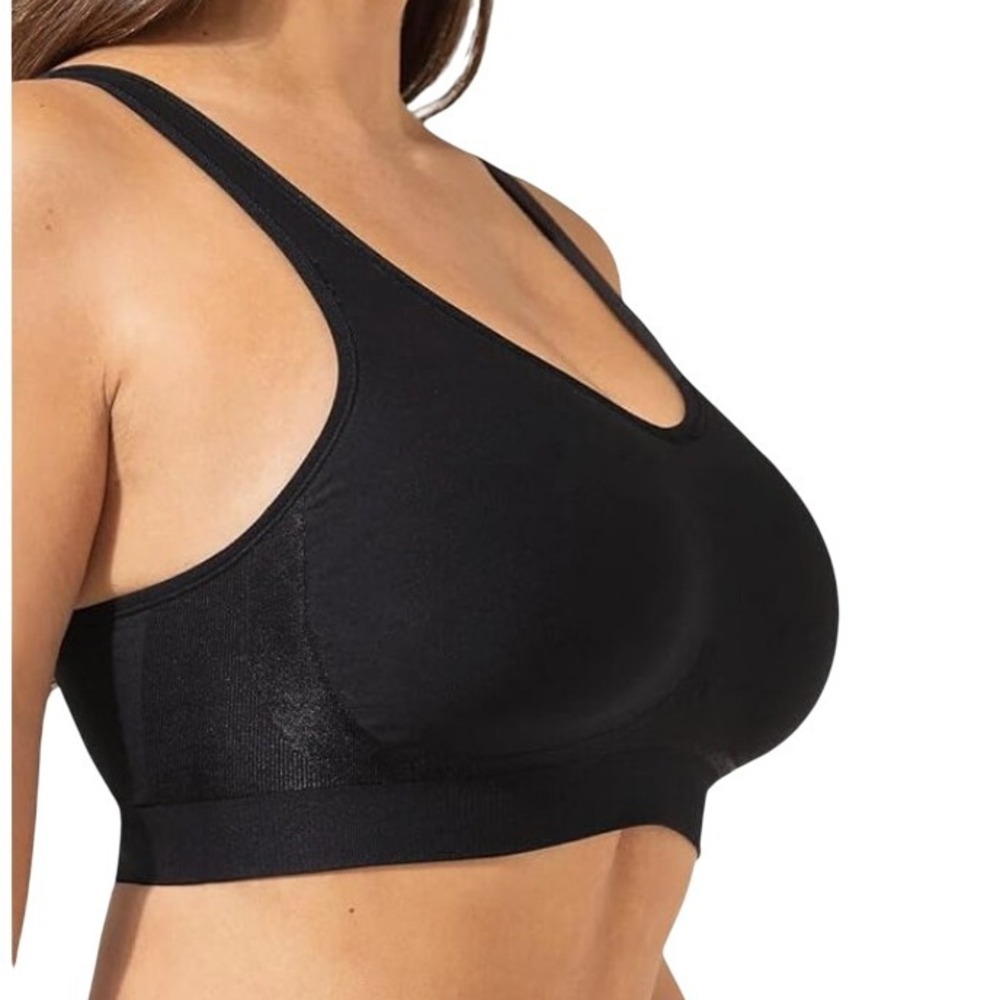 Truekind Comfortable Wireless Support Bra Black Womens XL Seamless‎ Comfort